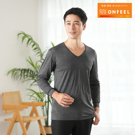 【ONFEEL】VネックインナーT/長袖