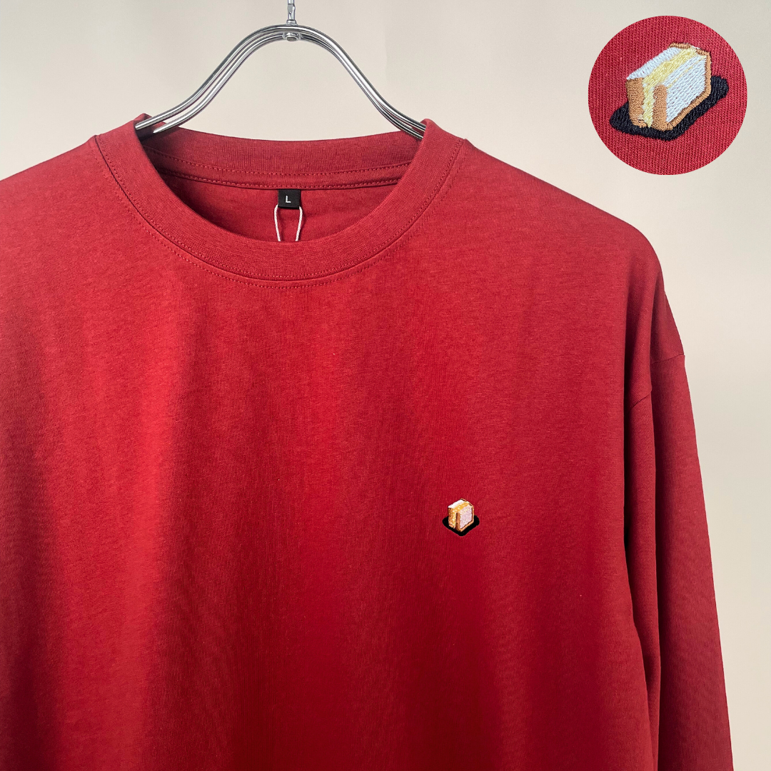 MEN 綿100%長袖刺繍Tシャツ