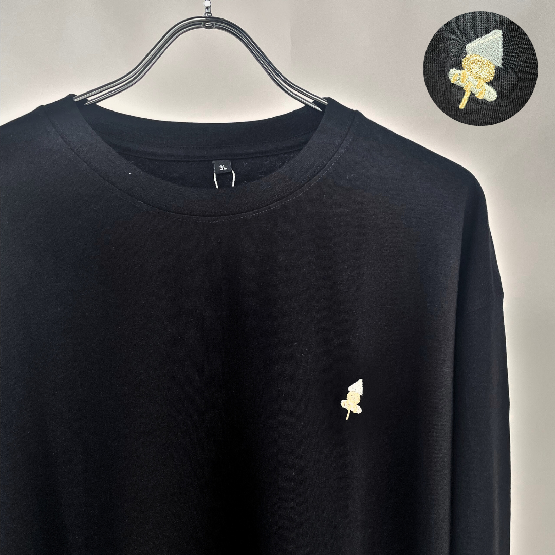 MEN 綿100%長袖刺繍Tシャツ
