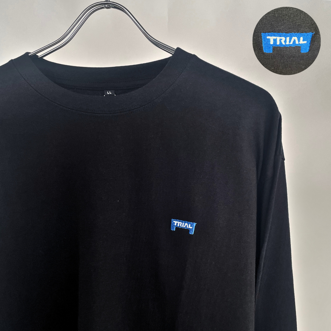 MEN 綿100%長袖刺繍Tシャツ