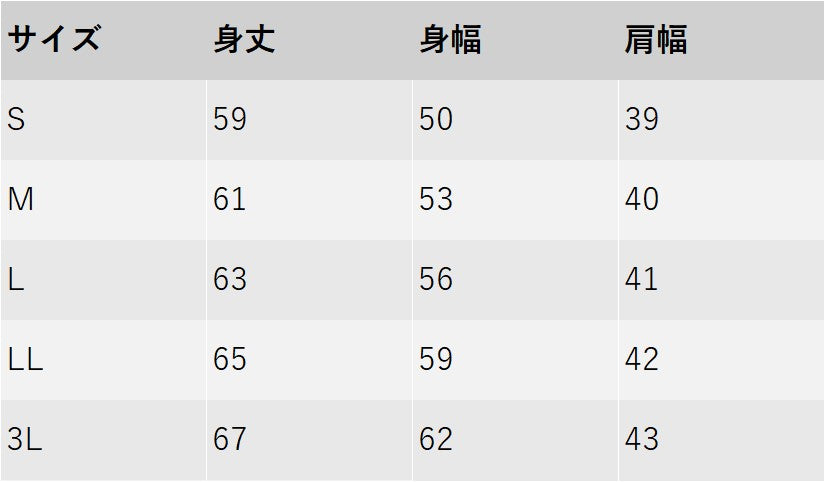 サイズチャート