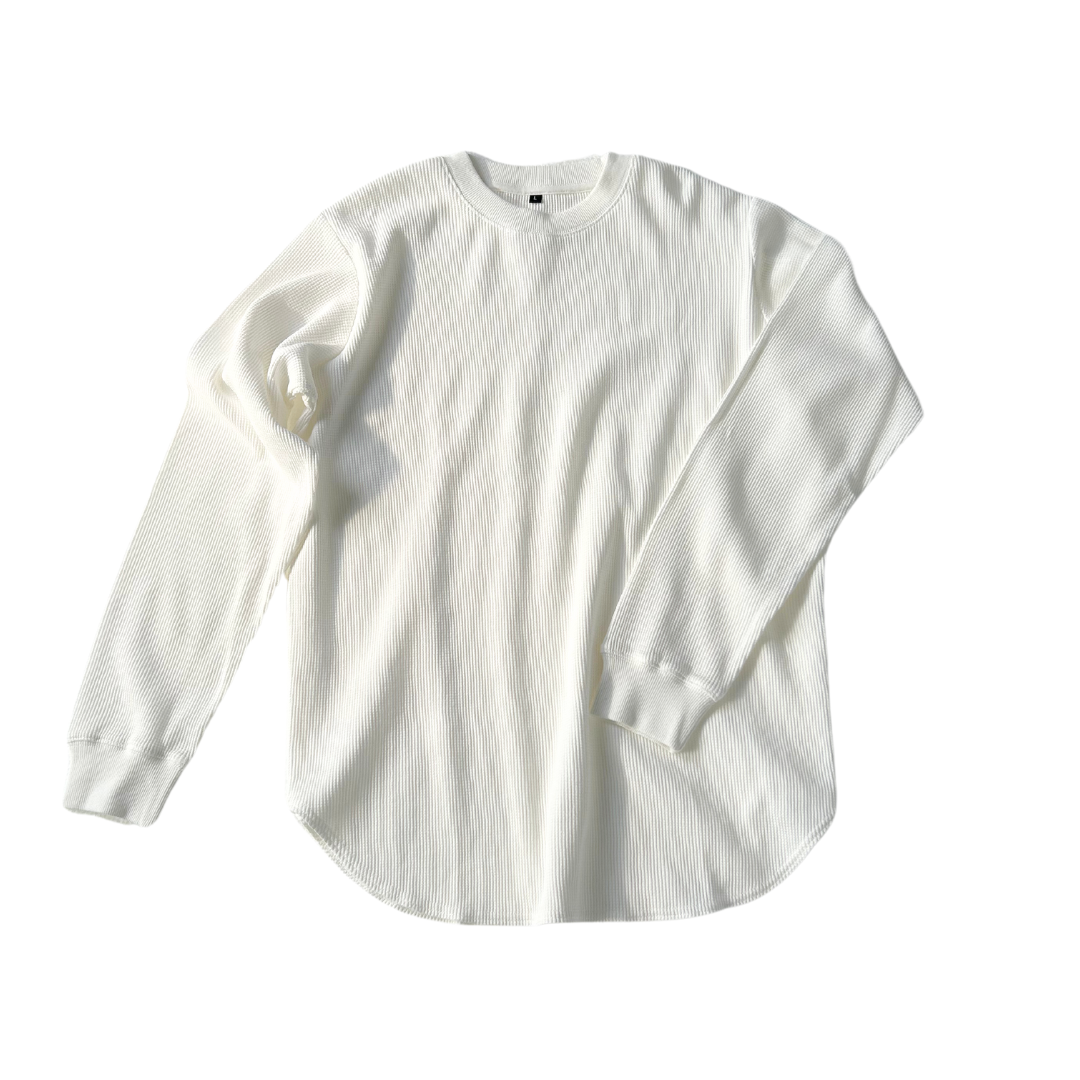ワッフルクルーネック長袖Tシャツ
