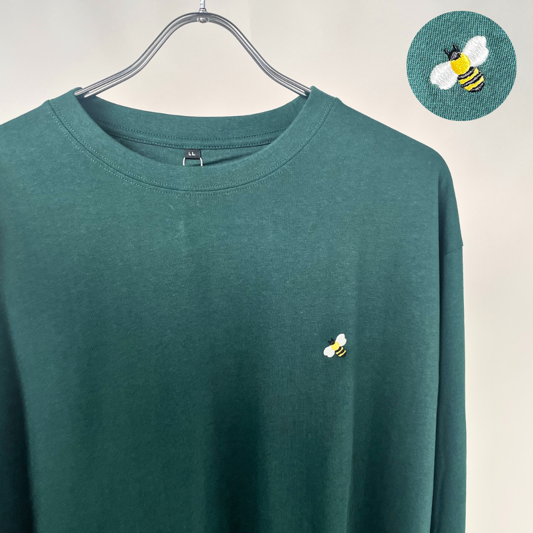 MEN 綿100%長袖刺繍Tシャツ