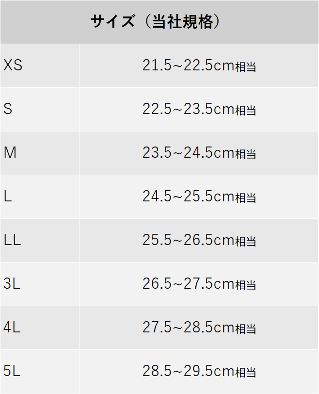 サイズチャート