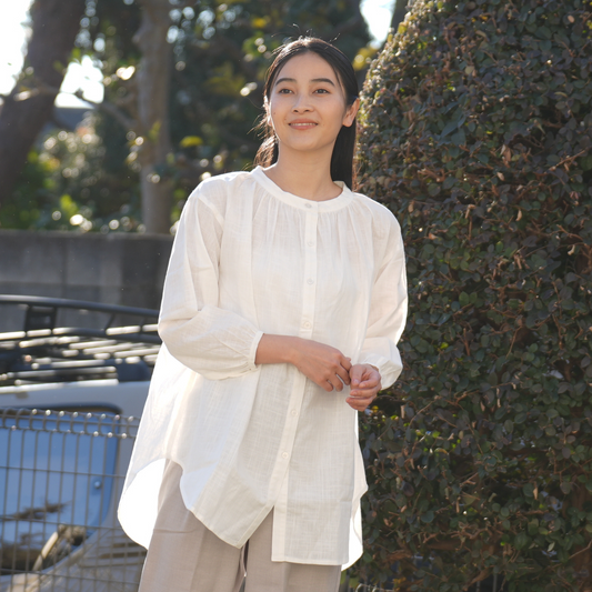 ゆったり綿スラブブラウス
