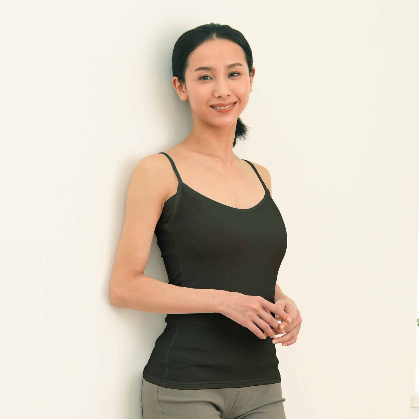 WOMEN AIRITY汗取り付ナイロンキャミソール
