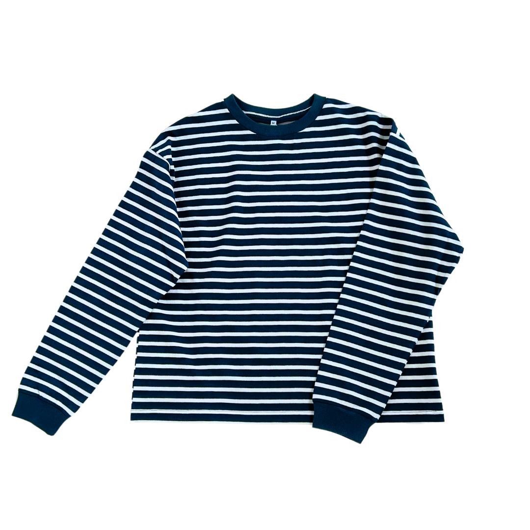 しっかりコットンボーダーTシャツ(長袖)