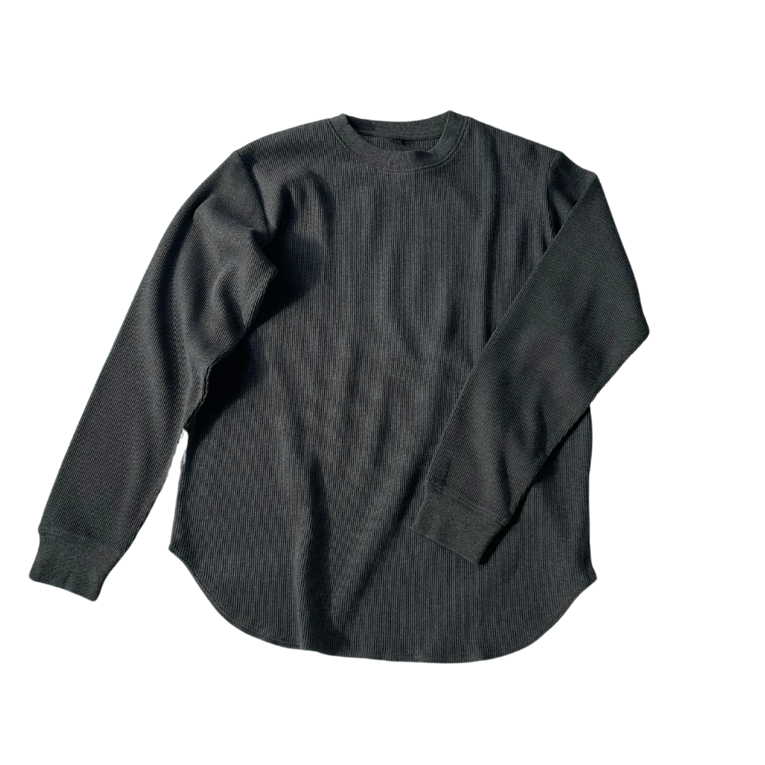 ワッフルクルーネック長袖Tシャツ