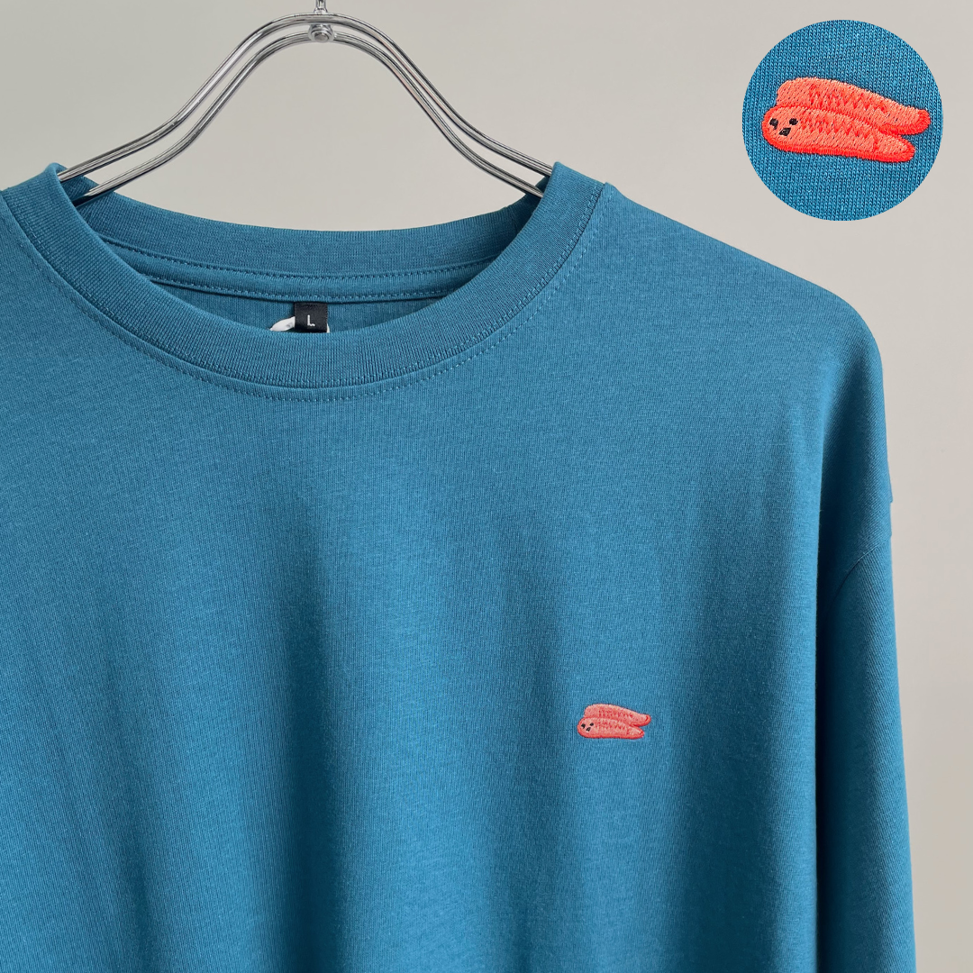 MEN 綿100%長袖刺繍Tシャツ