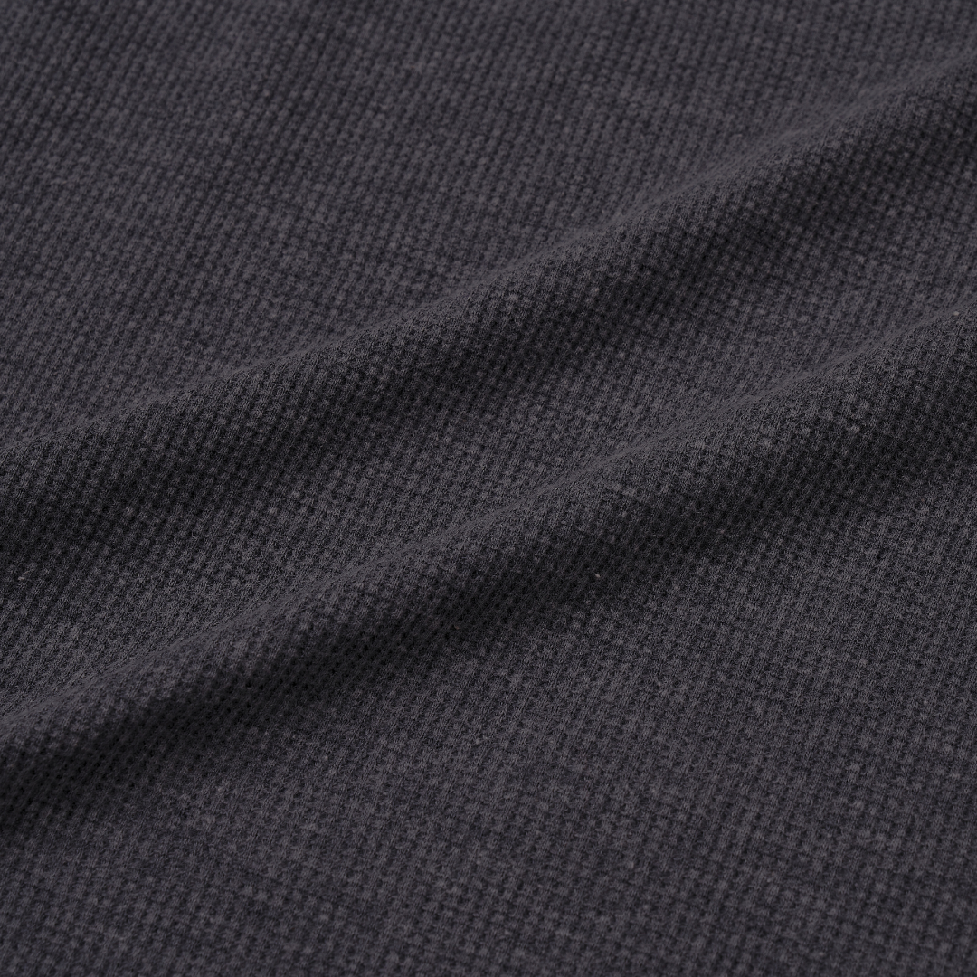 ワッフルクルーネック長袖Tシャツ