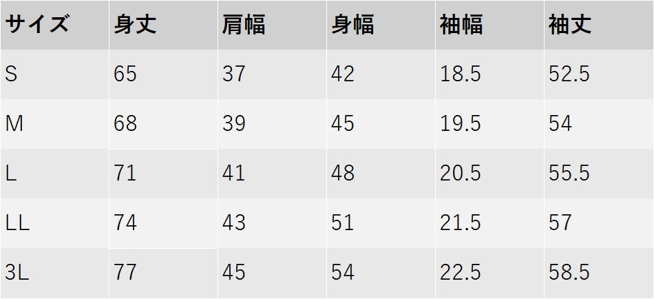 サイズチャート