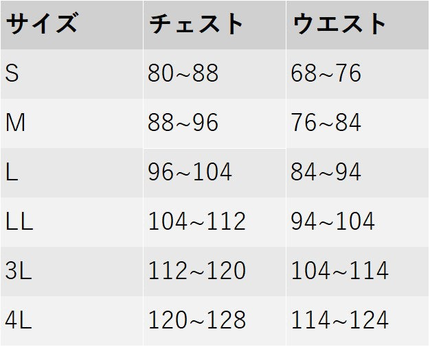 サイズチャート