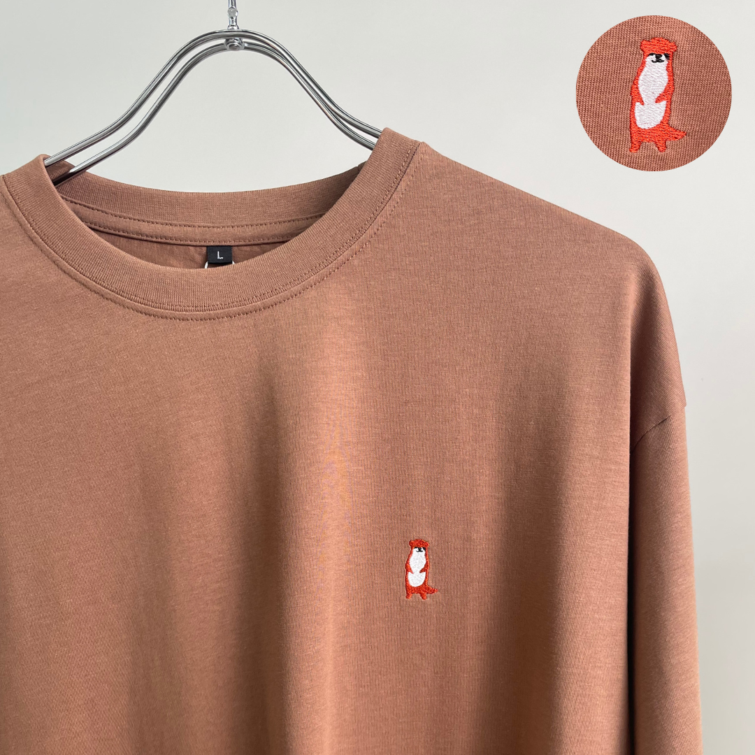 MEN 綿100%長袖刺繍Tシャツ