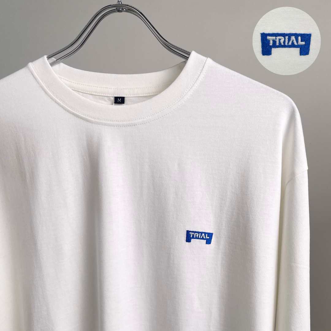 MEN 綿100%長袖刺繍Tシャツ
