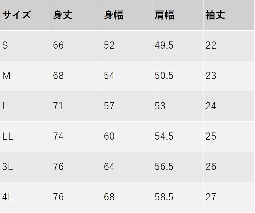 サイズチャート