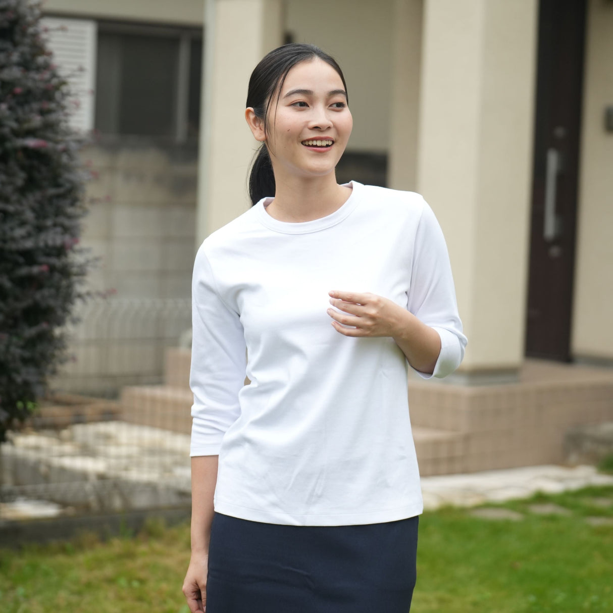 プレミアムファインコットンTシャツ(7分袖)