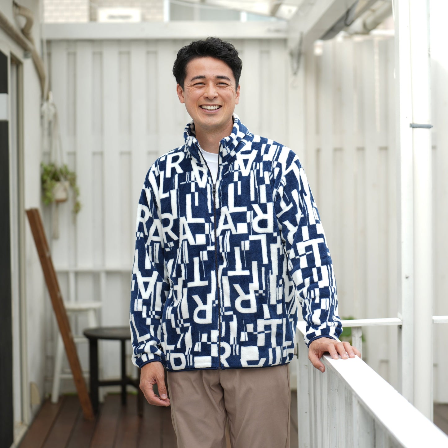 シルキーフリースジャケット(柄もの)