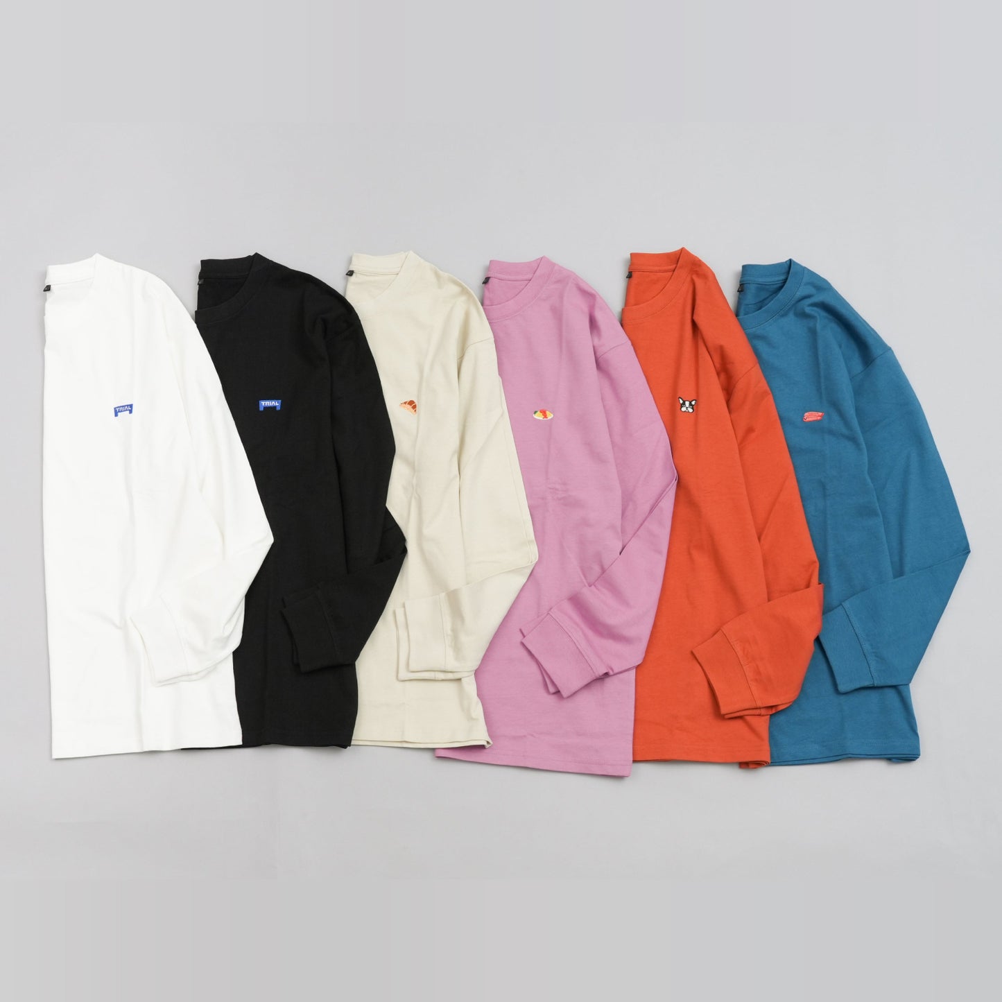 MEN 綿100%長袖刺繍Tシャツ