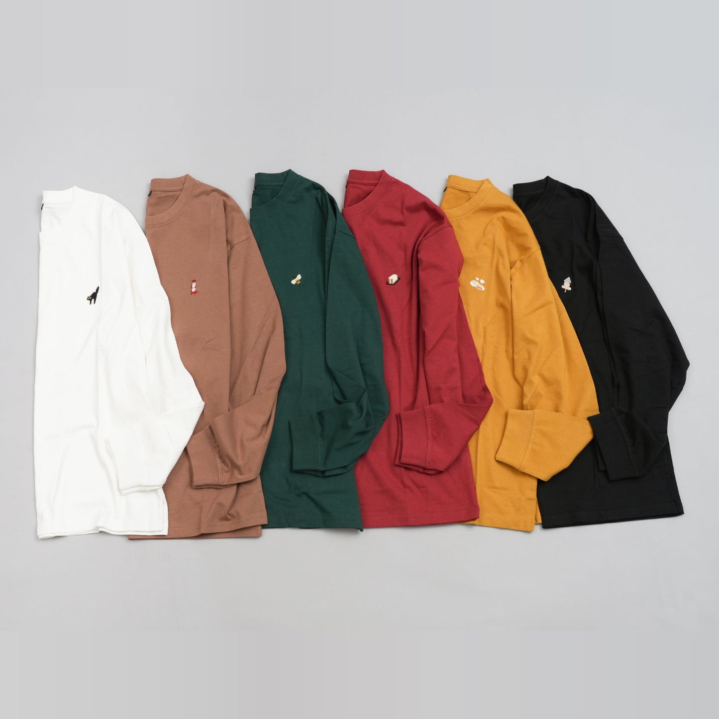 MEN 綿100%長袖刺繍Tシャツ