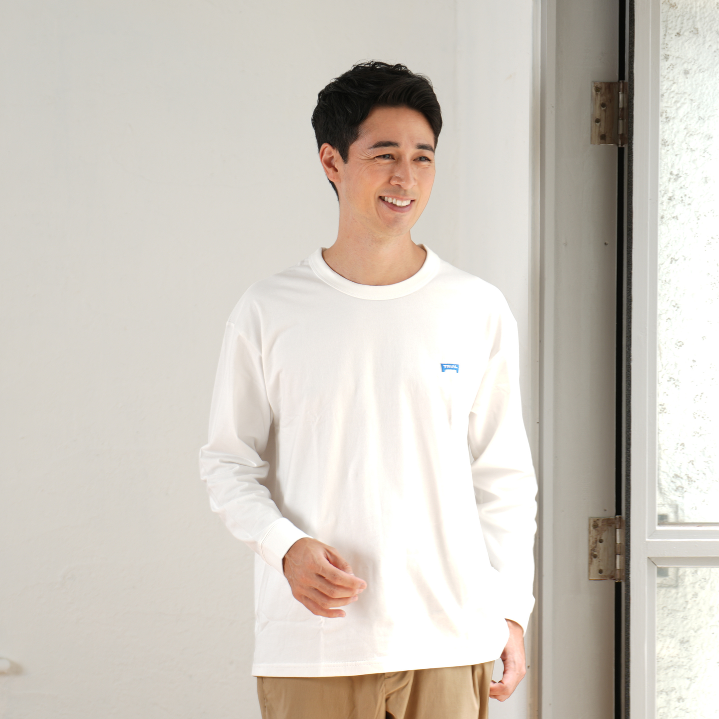 綿100%刺繍Tシャツ(長袖)