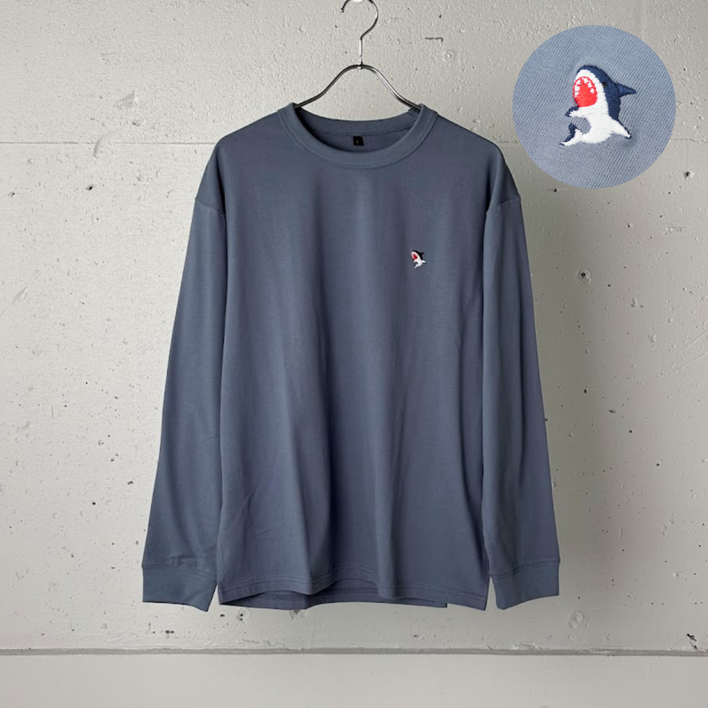 綿100%刺繍Tシャツ(長袖)