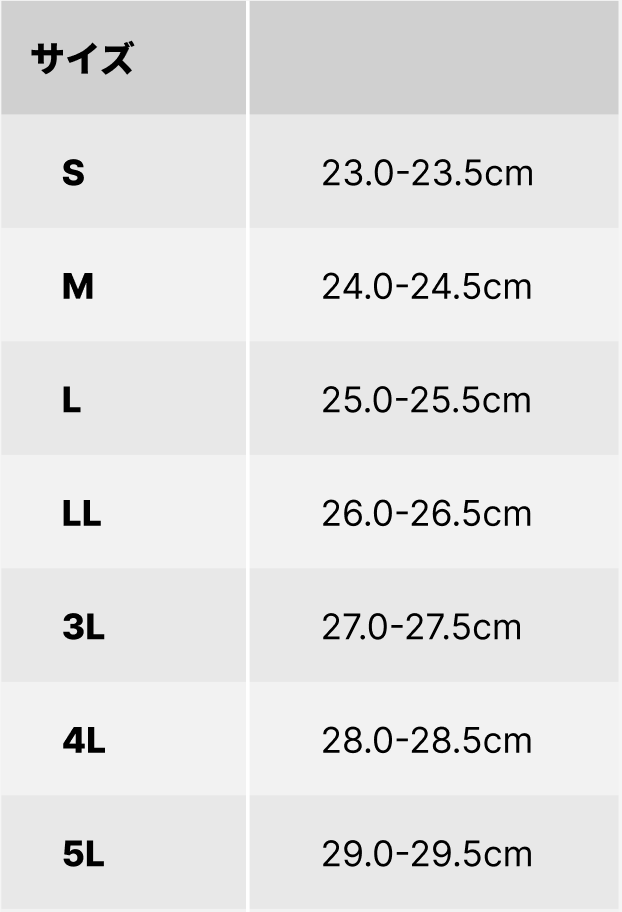 サイズチャート