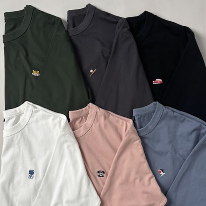 綿100%刺繍Tシャツ(長袖)