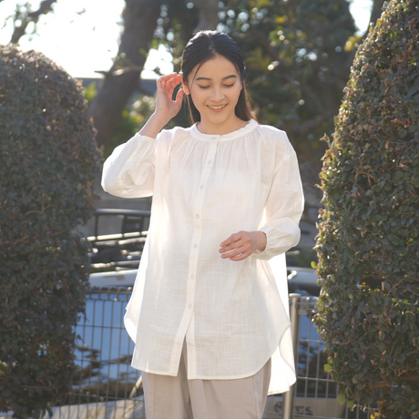 ゆったり綿スラブブラウス