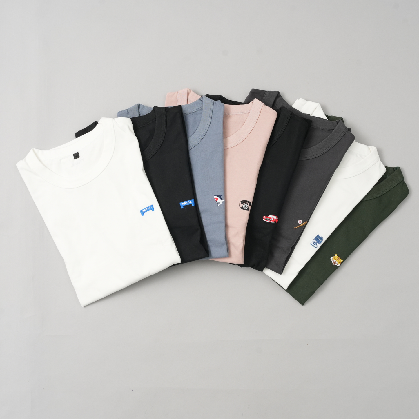 綿100%刺繍Tシャツ(長袖)