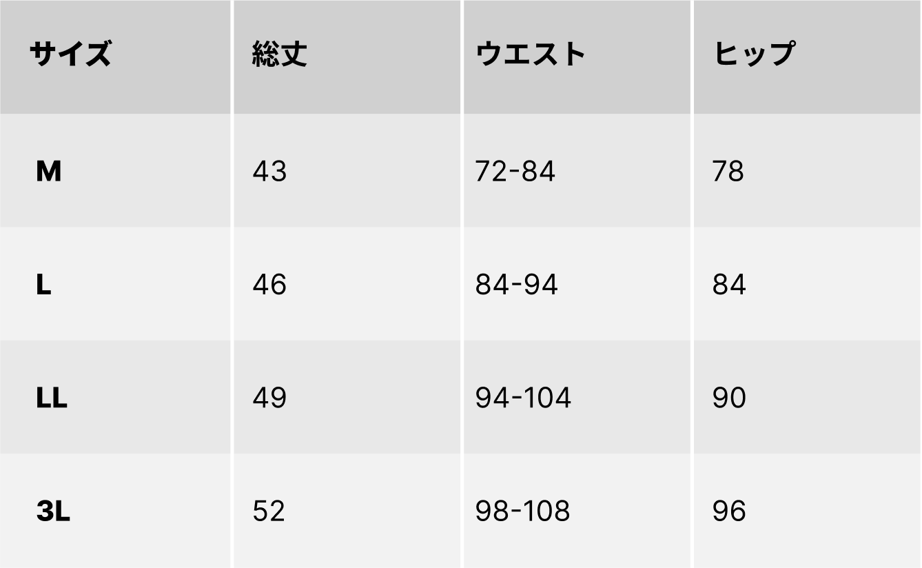 サイズチャート
