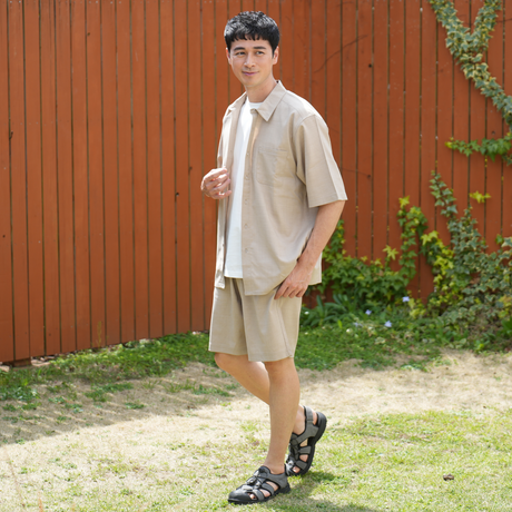 NOBIRUNOストレッチショートパンツ（リネンライク）