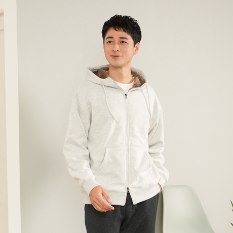 裏ボアジップパーカー
