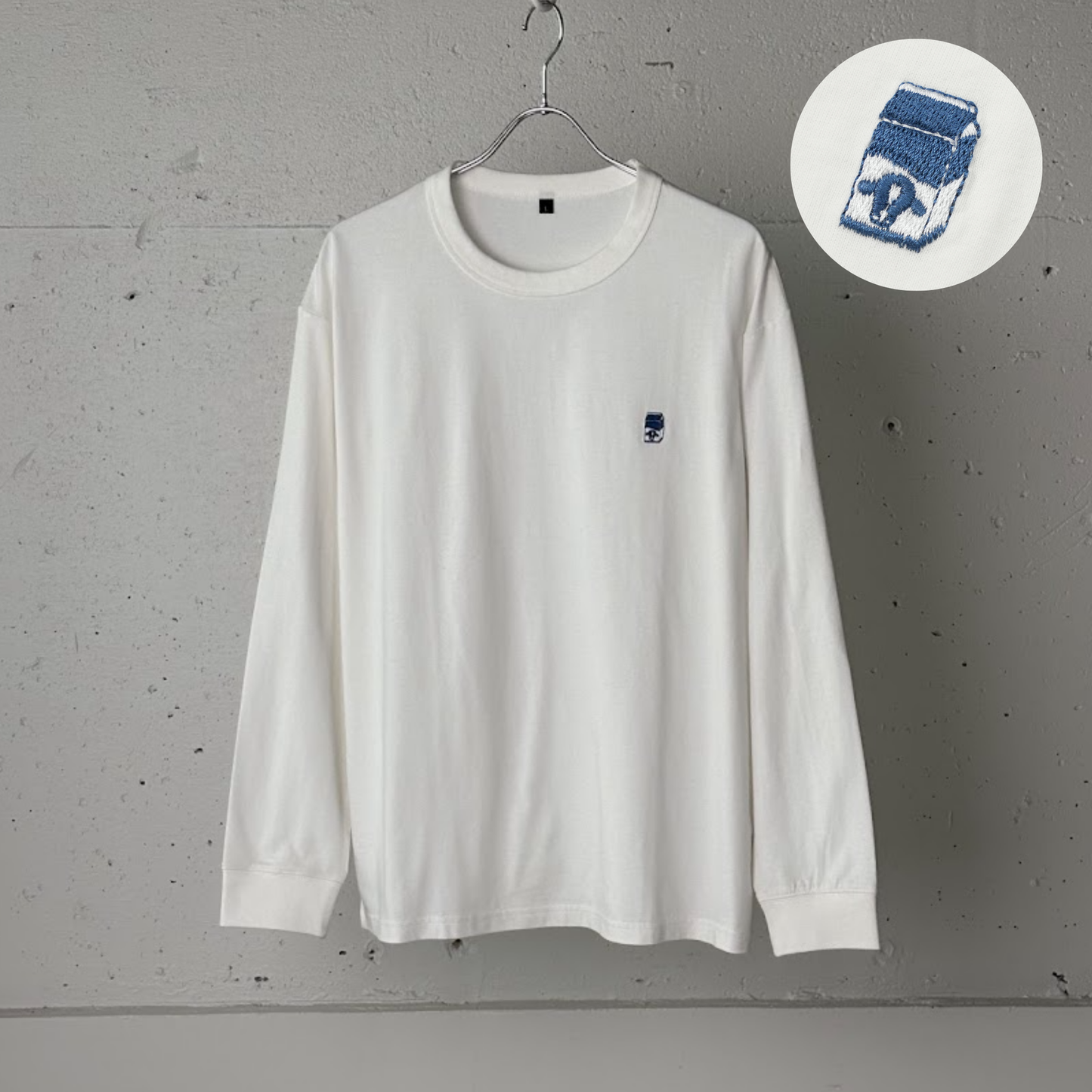 綿100%刺繍Tシャツ(長袖)