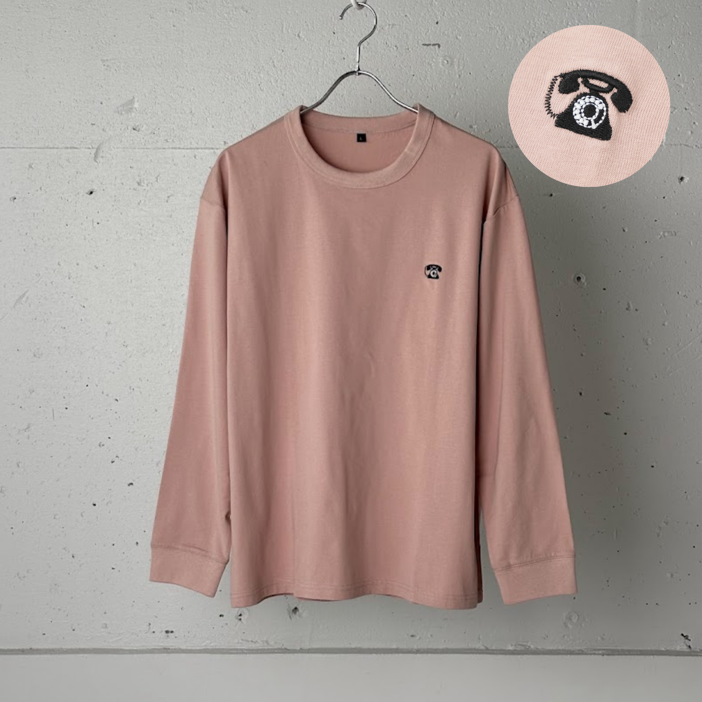 綿100%刺繍Tシャツ(長袖)