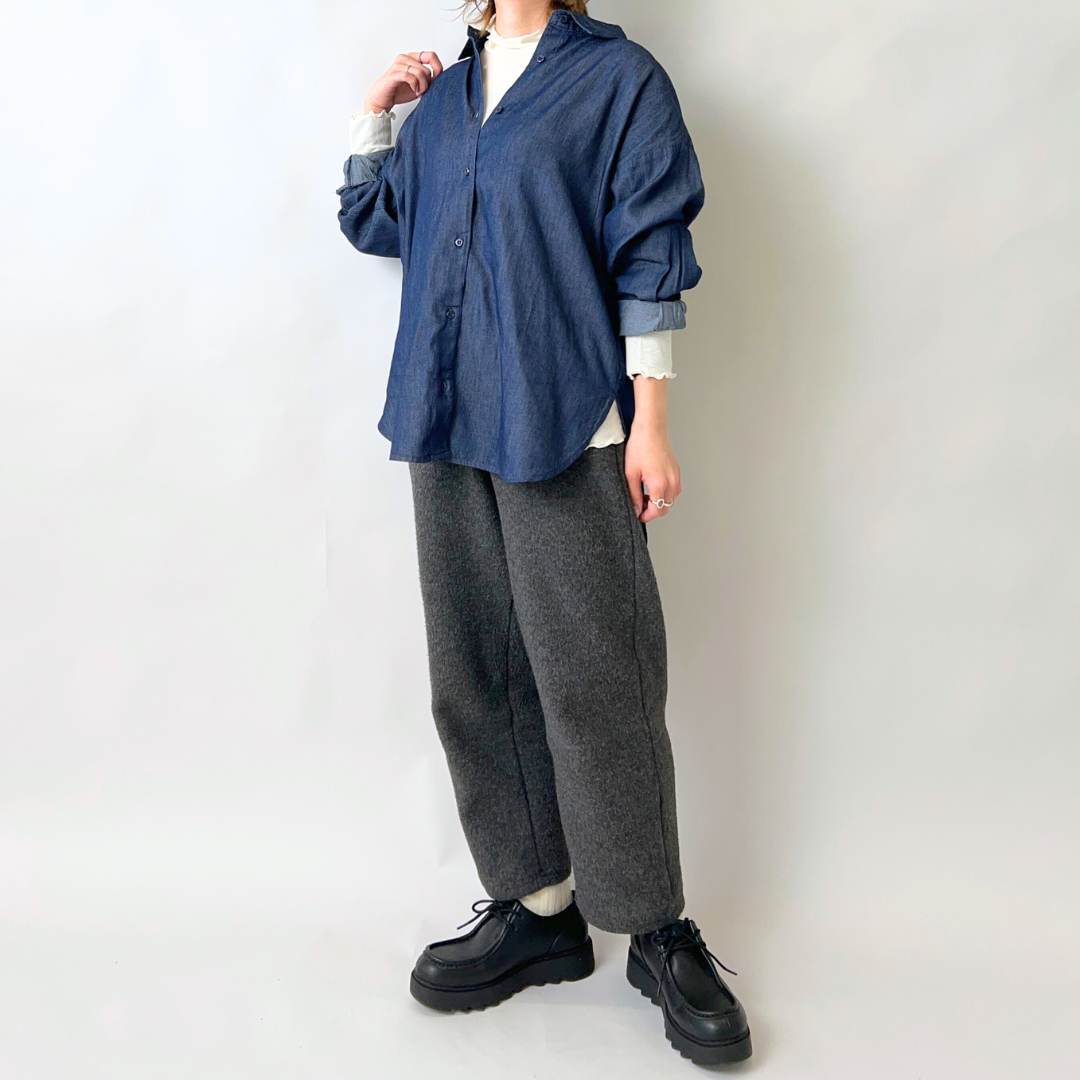 【efu】オーバーサイズデニムシャツ オーバーサイズデニムシャツ – Room&Out