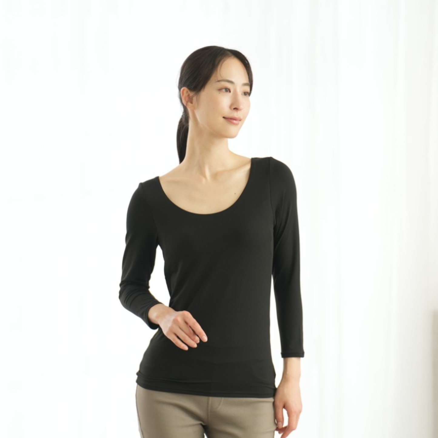 【ONFEEL】両面起毛ブラトップ長袖