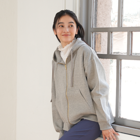 【AIRY】ストレッチ スウェット ジップパーカー