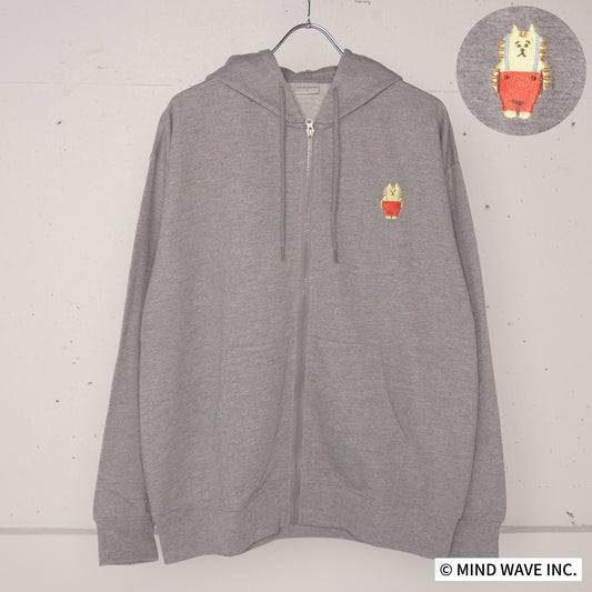 ごろごろにゃんすけ刺繍ZIPパーカー