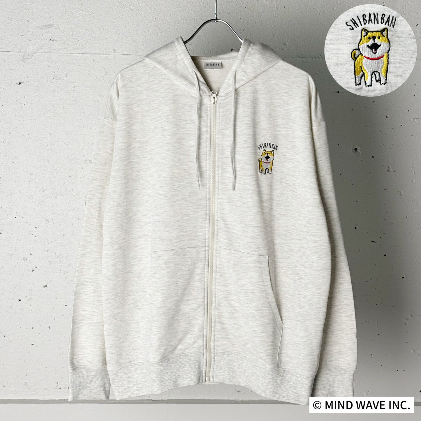 しばんばん刺繍ZIPパーカー